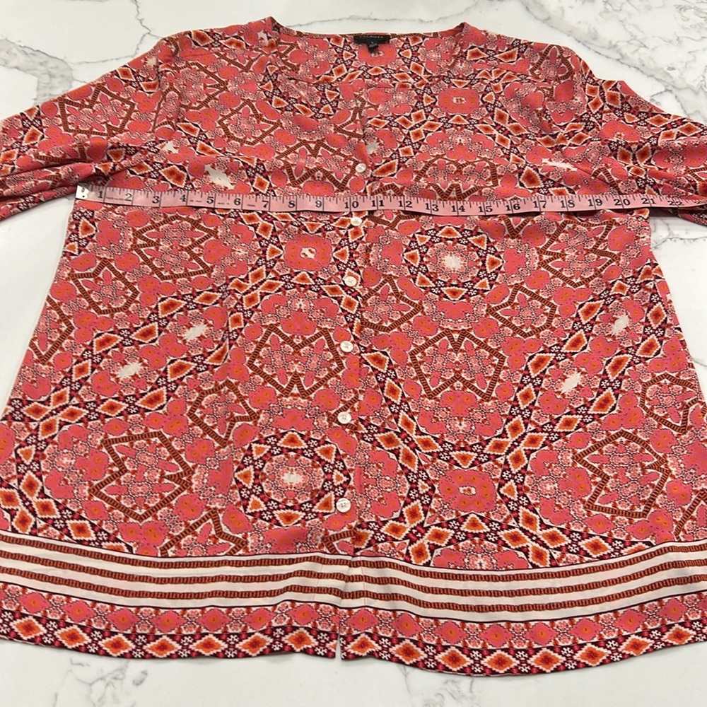 Talbots Geometric Print Design Button Down Blouse… - image 6